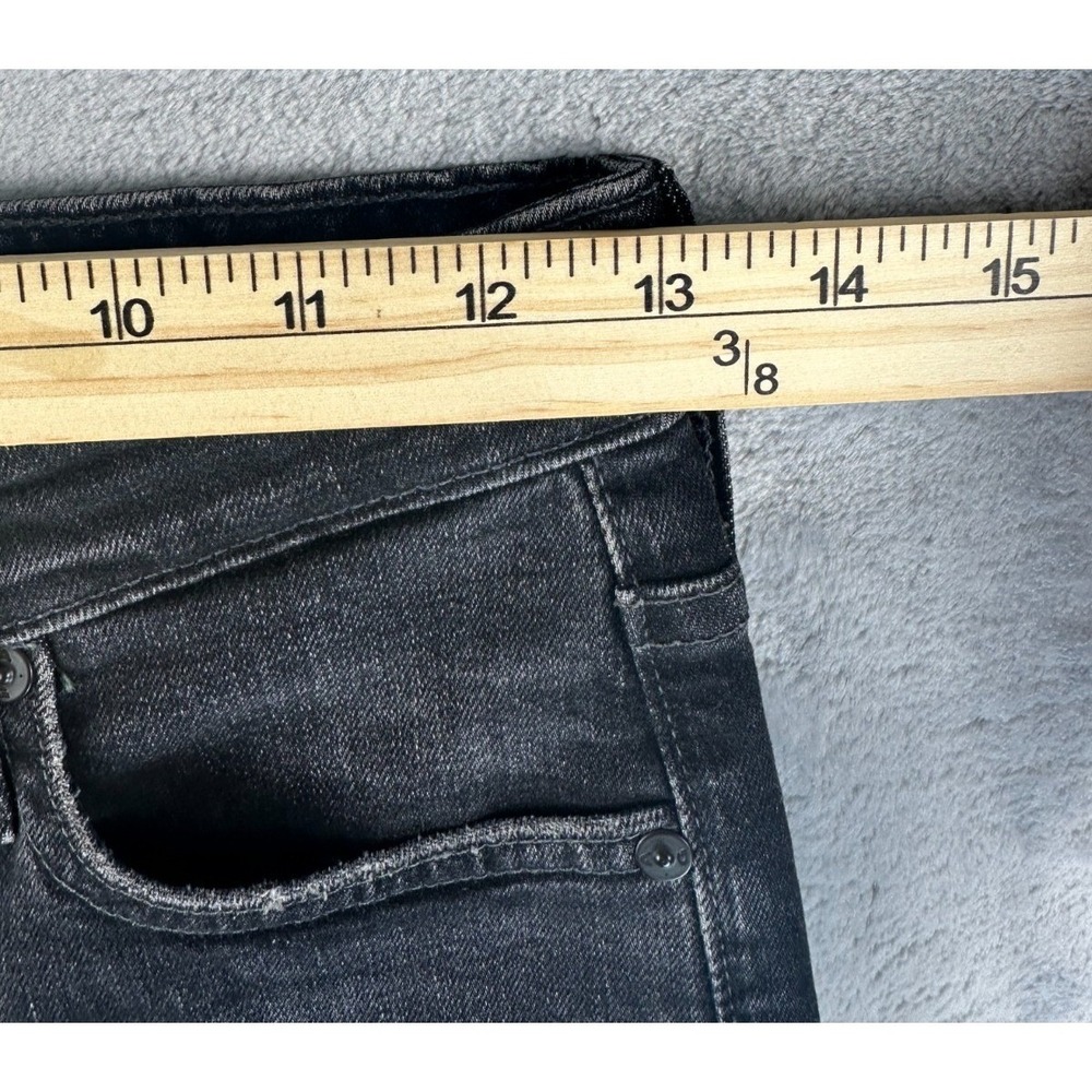 AG Adriano Goldschmied Chrissy Vintage Bermuda Jorts Womens 25 Black Distressed - Picture 9 of 12